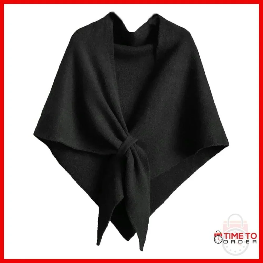 Large Knitted Shawl Wrap, Polyester Pashmina, Versatile All-Season Scarf